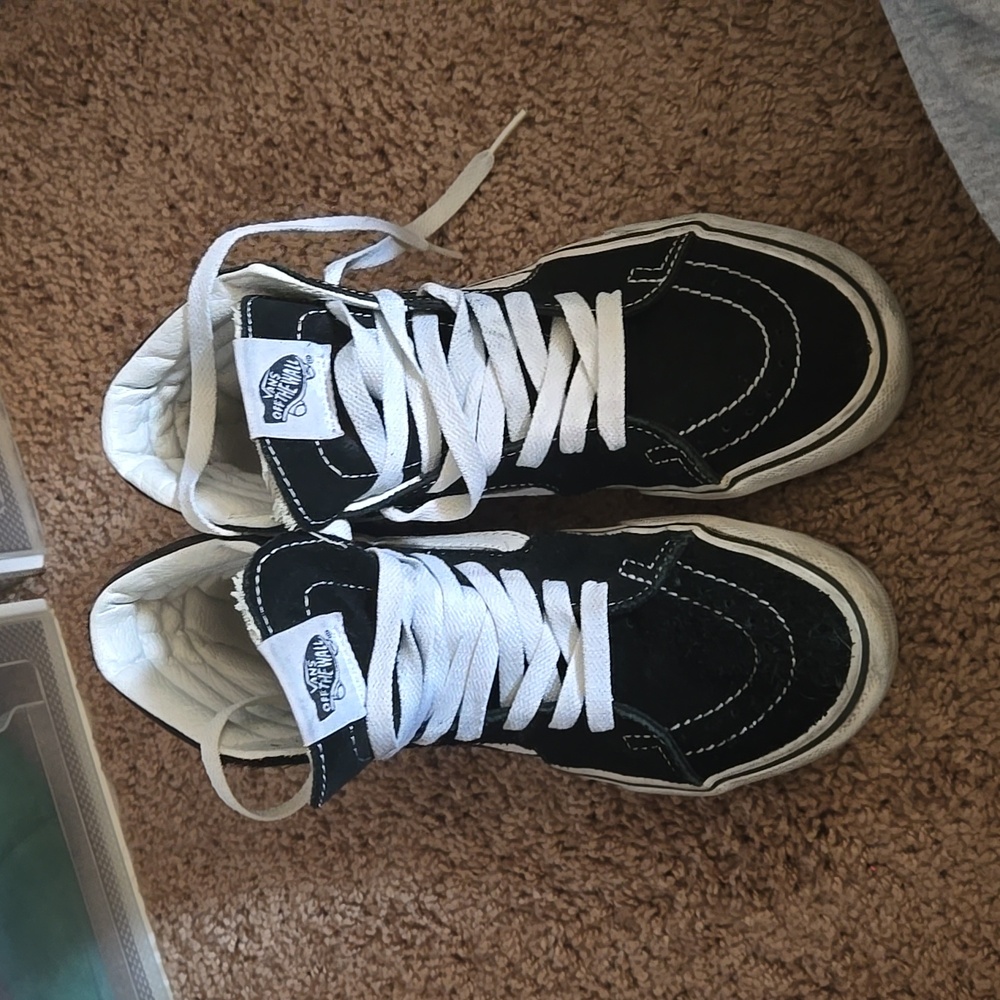 Black high top platform vans
